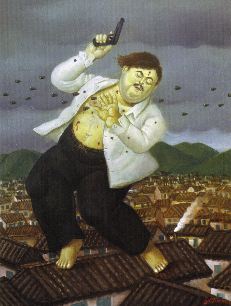 Fernando Botero, "Pablo Escobar Death", 1999. Photo: WikiArt.